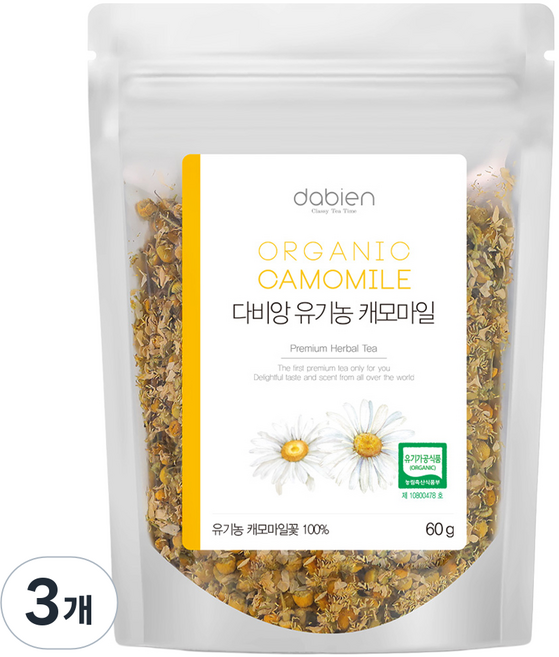다비앙 유기농 캐모마일 차 리필, 60g, 3개, 1개입