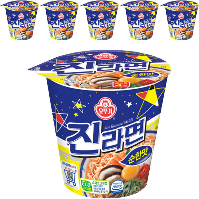 오뚜기 진라면 순한맛 컵 65g, 6개