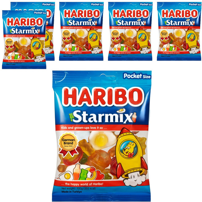 HARIBO 綜合明星軟糖 口袋裝, 100g, 6個