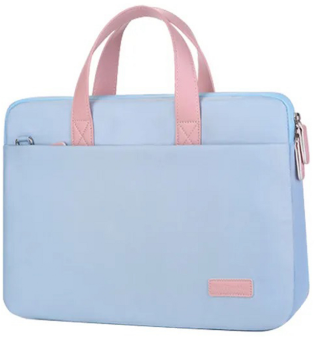 單肩手提筆電收納包/防潑水大容量防摔, 淺藍色, 1個