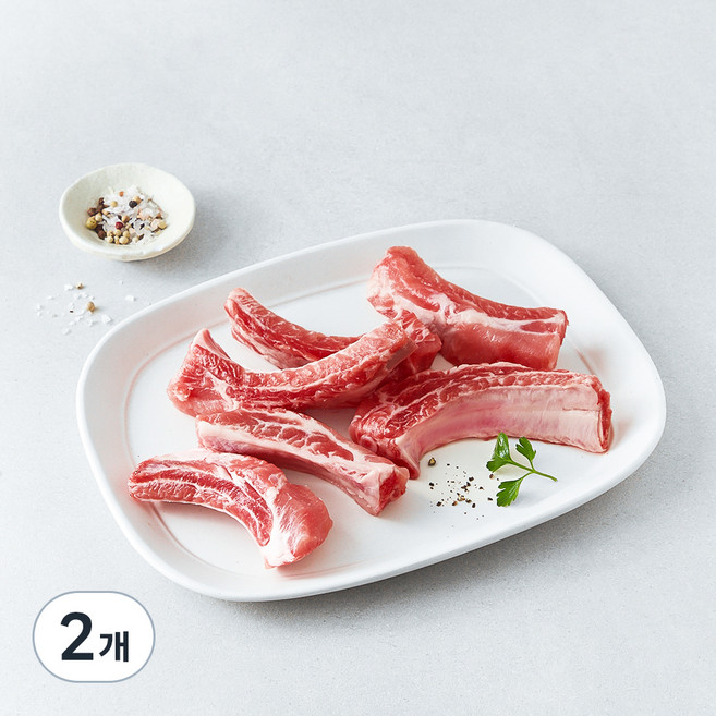 설성목장 무항생제 인증 한돈 등갈비 구이용 (냉장), 400g, 2개
