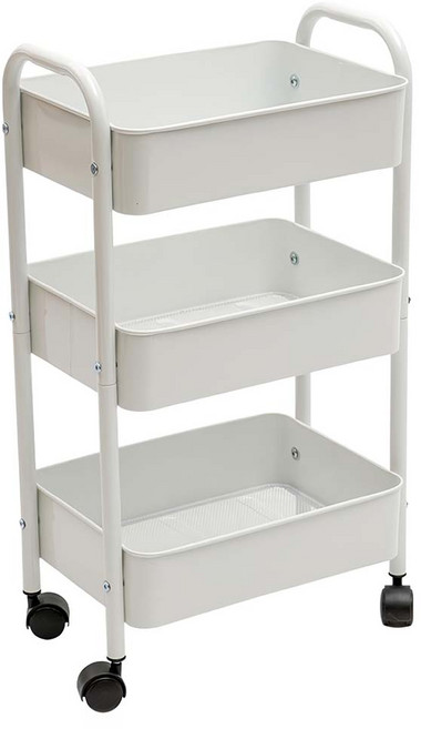PEACHY LIFE 完美主義 Karla 收納推車 3層, 米白色, 1個