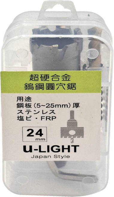 u-LIGHT 鎢鋼圓穴鋸 TG-24 24mm, 1個