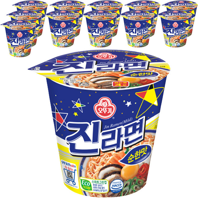 오뚜기 진라면 순한맛 컵 65g, 12개