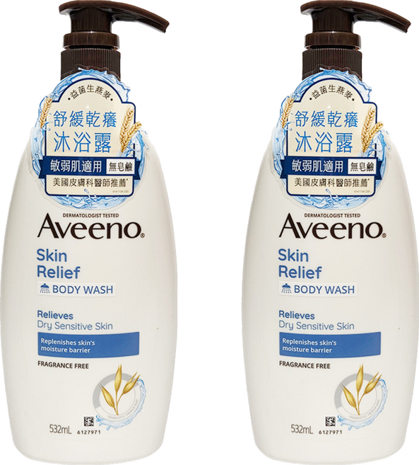 Aveeno 燕麥高效舒緩沐浴露, 532ml, 2瓶