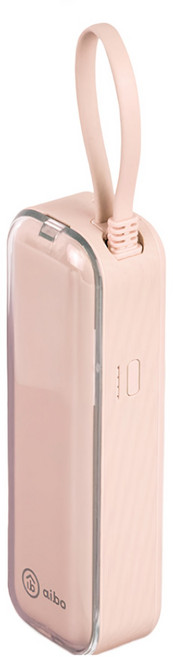 aibo AC50 自帶線插頭二合一 22.5W快充行動電源 自帶Lightning線 11.4 x 3.7 x 2.8cm 150.8g 原廠保固, BPN-AC50L, 櫻花粉