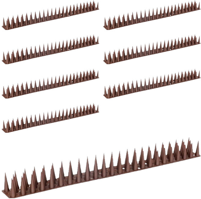 쩝쩝도사 실외기 난간 조류 비둘기 퇴치 버드스파이크 브라운 H37 8p, 1세트