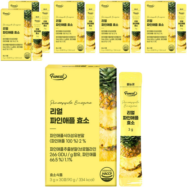 퍼니트 리얼 파인애플 효소 30p, 90g, 6개