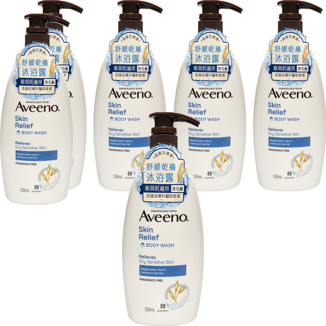 Aveeno 燕麥高效舒緩沐浴露, 532ml, 6瓶