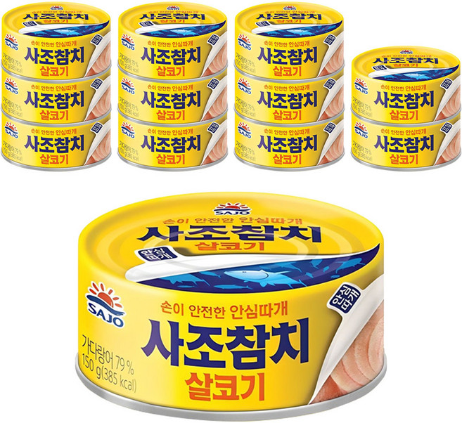 사조참치 살코기 안심따개, 150g, 12개