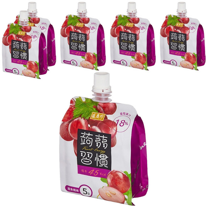 盛香珍 蒟蒻習慣 葡萄蒟蒻, 180g, 6包