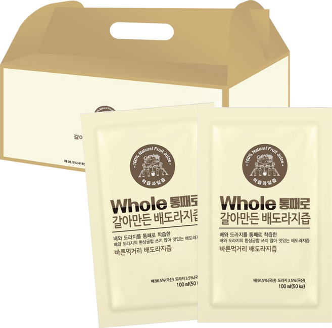 통째로 갈아만든 배도라지즙, 100ml, 30개