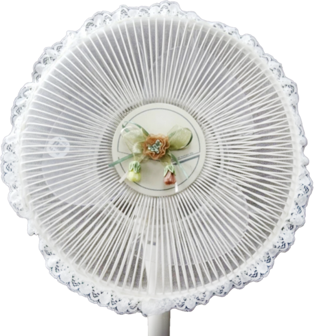 LASSLEY 蕾絲妮 電風扇防塵套防護網 適用於12吋電風扇 (約直徑35~40cm), 黑色, 1個