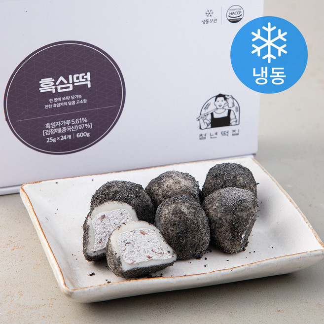 청년떡집 흑심떡 (냉동), 25g, 24개입, 1박스