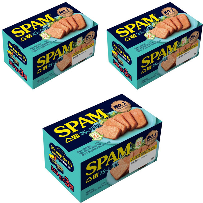 스팸 25% 라이트, 340g, 9개