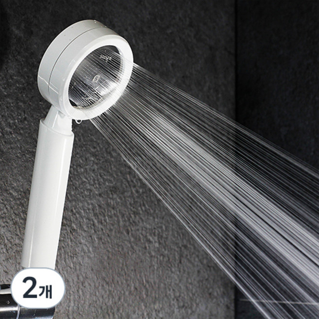 소퓨어 수압상승 샤워기헤드 STRONG8 미세물줄기, 2개, 화이트
