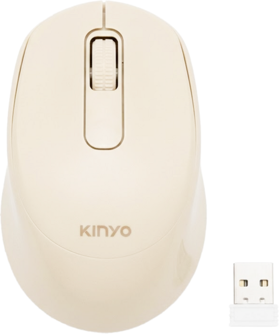Kinyo 無線靜音滑鼠 2.4GHz, GKM-916, 黃色