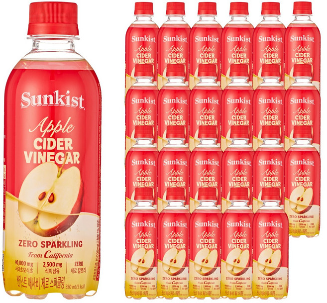 썬키스트 애사비 제로 스파클링, 350ml, 24개