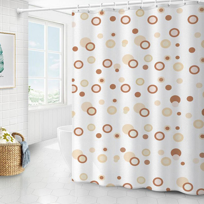 德利生活 浴簾, 咖啡圈圈, 1個