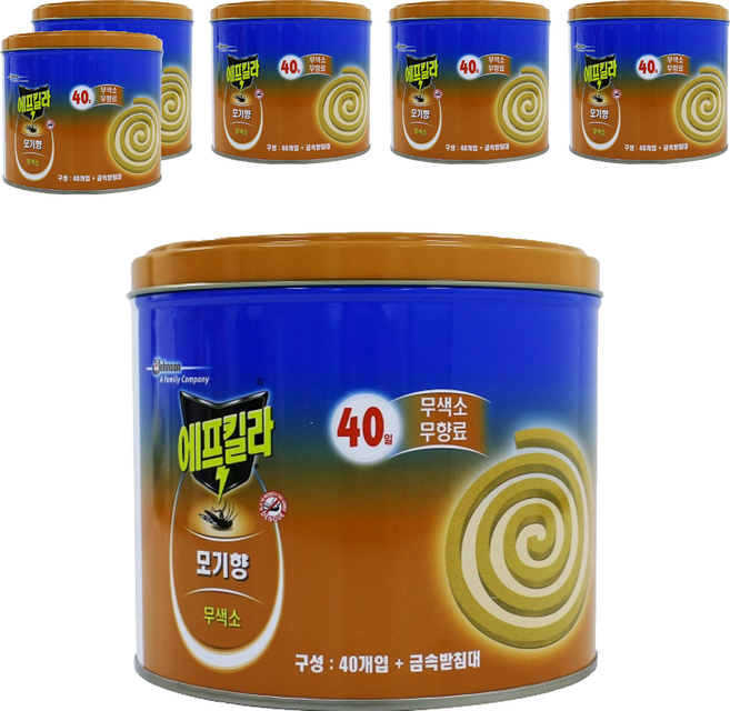 에프킬라 모기향 무향 40p, 6개