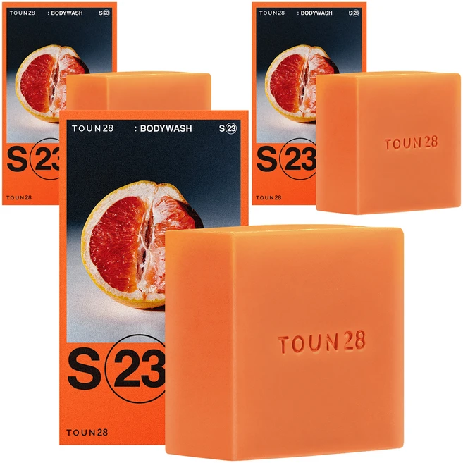 톤28 S23 바디 워시 바 자몽, 90g, 3개 - 쿠팡