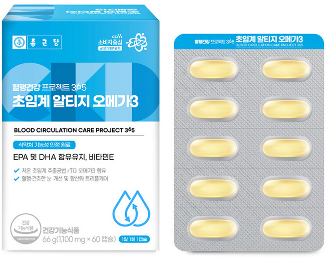 Chong Kun Dang 鍾根堂 Project365超臨界rTG Omega-3膠囊, 60顆, 1個