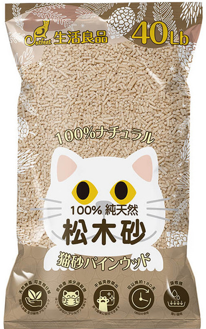 Catfeet 松木砂 40lb 100% 純天然 添加活性碳, 原味, 1袋