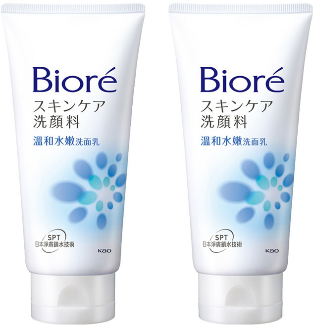 Biore 蜜妮 溫和水嫩洗面乳, 2條, 100g