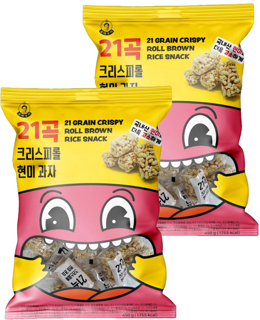 풍미상회 21곡 크리스피롤 현미과자, 450g, 2개