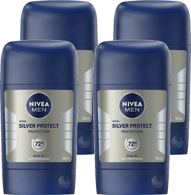 NIVEA 妮維雅 MEN 男士止汗爽身乳膏Pro升級版 極限動力 銀炫魅力, 50ml, 4瓶