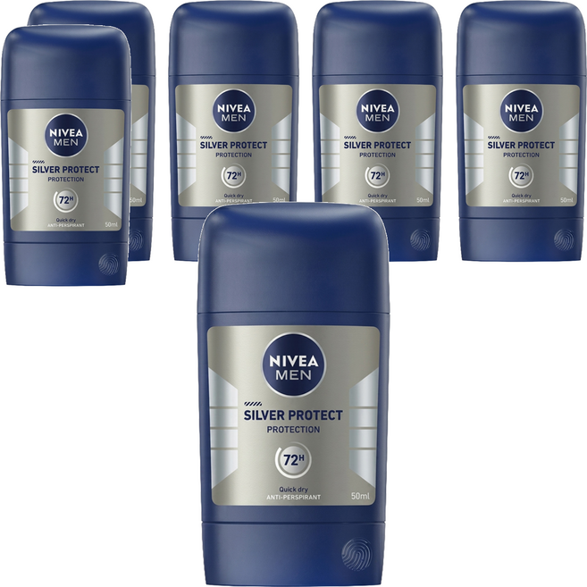 NIVEA 妮維雅 MEN 男士止汗爽身乳膏Pro升級版 極限動力 銀炫魅力, 50ml, 6瓶