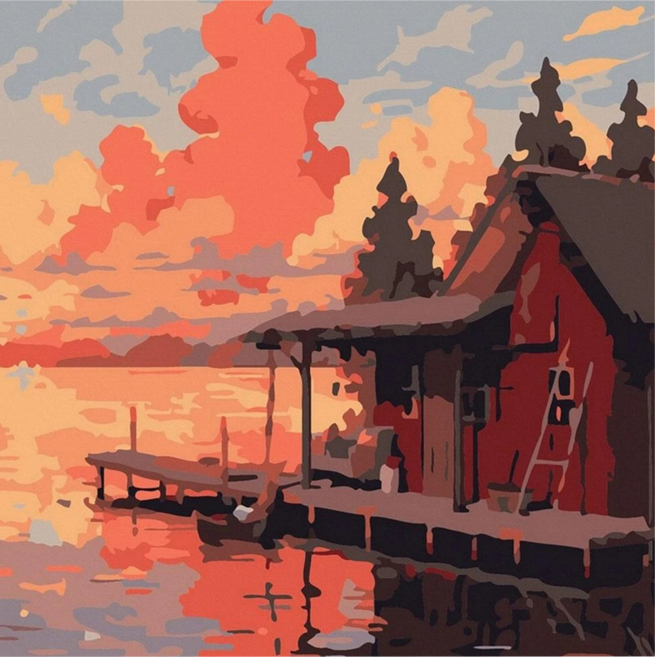 ArtLife 藝術生活 數字油畫DIY AQ010 20 x 20cm, 海灣柔情, 1個