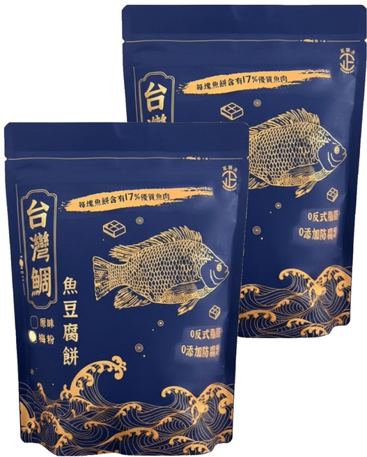 正經人 台灣鯛魚豆腐餅 梅粉口味, 2個, 100g