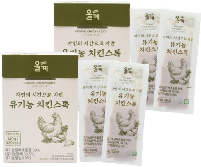 올계 유기농 치킨스톡, 140g, 2개
