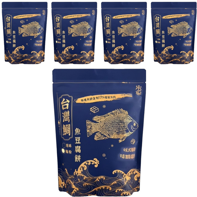 正經人 台灣鯛魚豆腐餅 梅粉口味, 5個, 100g