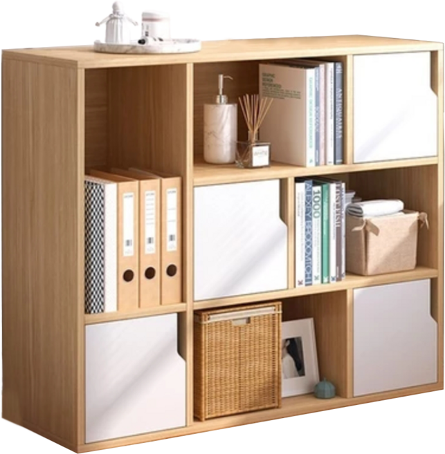 四門四格櫃, 田園橡木色 + 暖白色櫃門