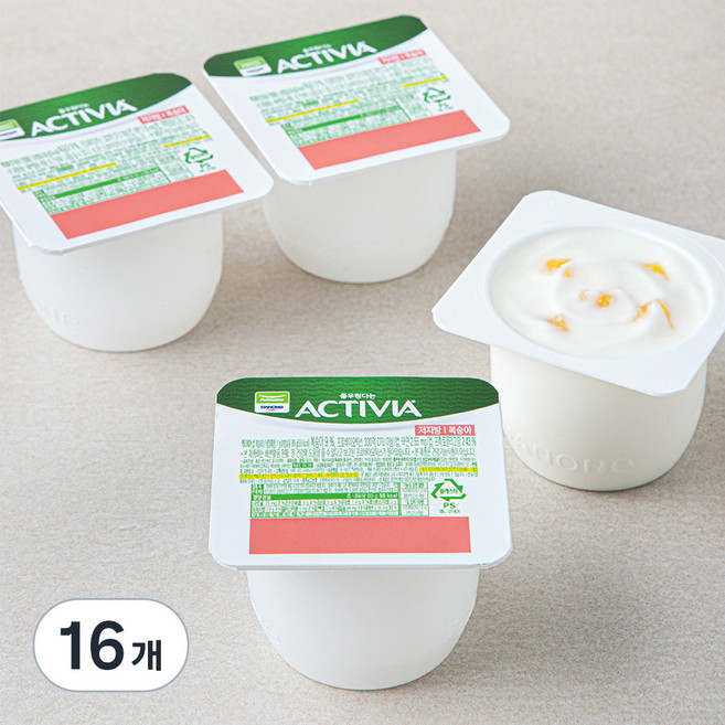 풀무원 다논 액티비아 컵복숭아, 80g, 16개