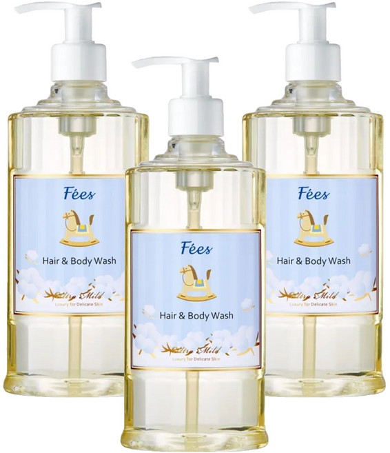 Fees BEBE 嬰兒柔護洗髮沐浴精 棉花香, 300ml, 3瓶