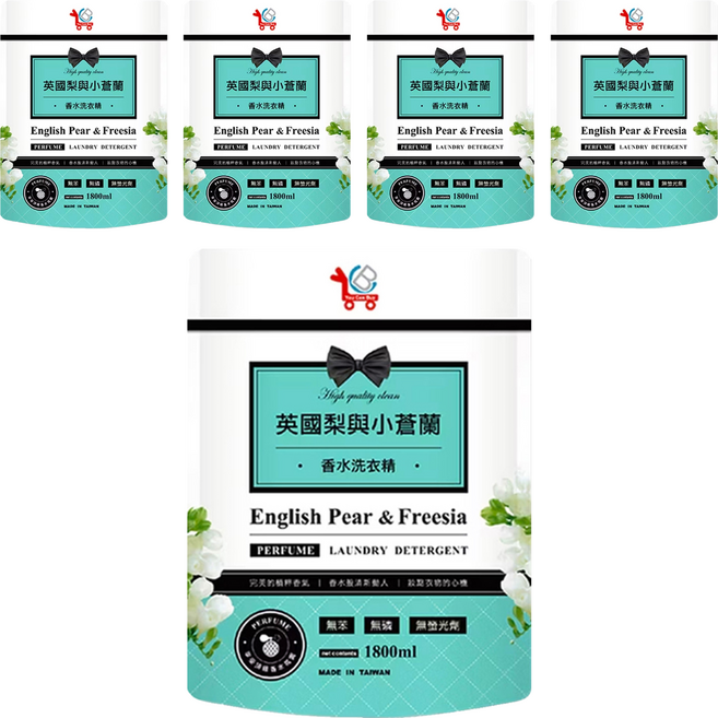 You Can Buy 洗衣精補充包 英國梨與小蒼蘭, 5包, 1.8L