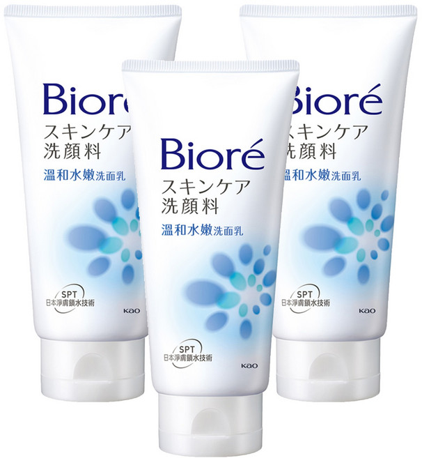 Biore 蜜妮 溫和水嫩洗面乳, 100g, 3條