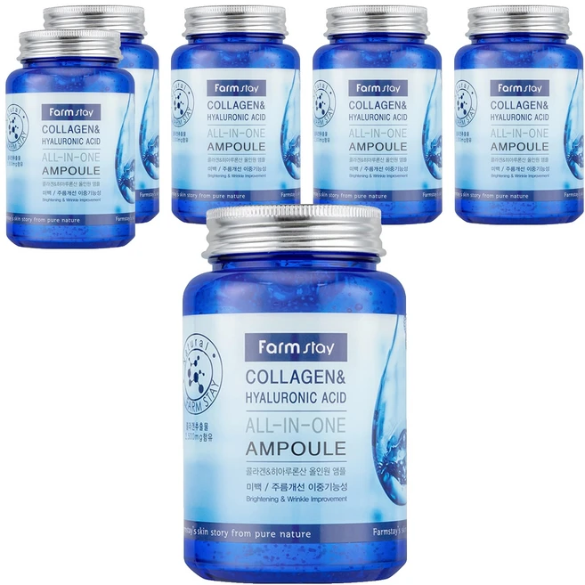 팜스테이 콜라겐 & 히아루론산 올인원 앰플, 250ml, 6개 - 쿠팡