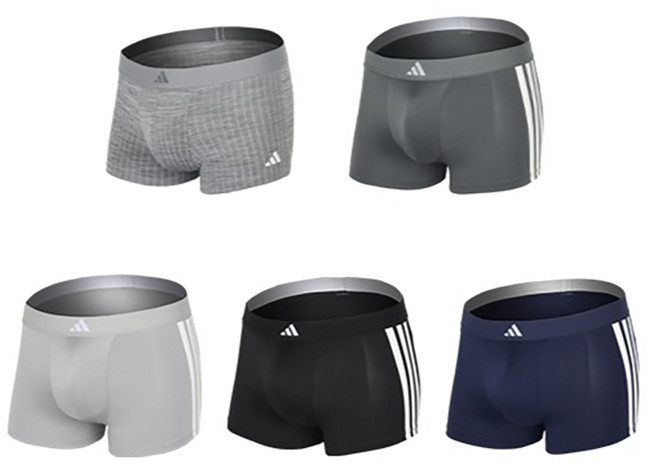 아디다스 시그니처 로고 드로즈 통기성 팬티 5종 세트