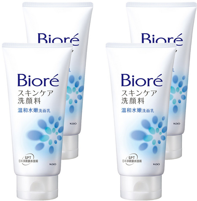 Biore 蜜妮 溫和水嫩洗面乳, 4條, 100g