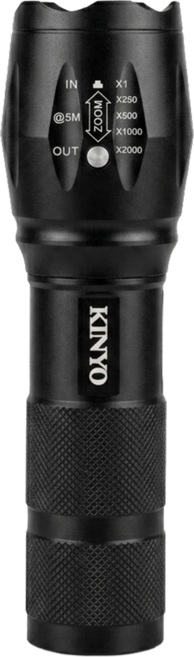 Kinyo 大廣角高亮度手電筒 LED-5037, 1個, Black