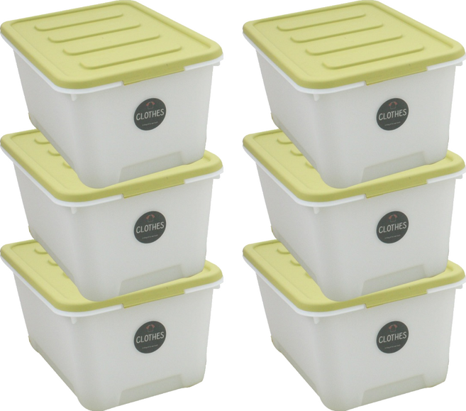 가쯔 멀티블럭 리빙박스, 그린, 24L, 6개