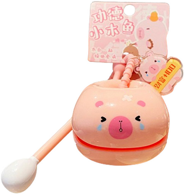 탑피아 편리한 휴대용 목탁 펜던트 공덕목어키링 포춘+100, 1개