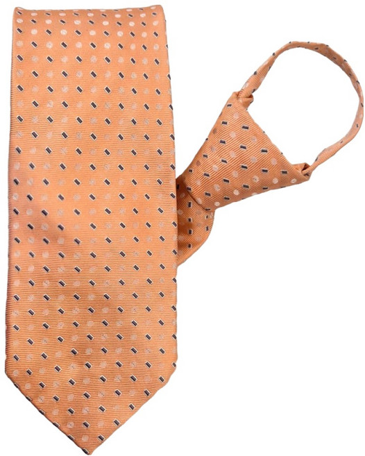 엘르 실크 자동 지퍼 넥타이