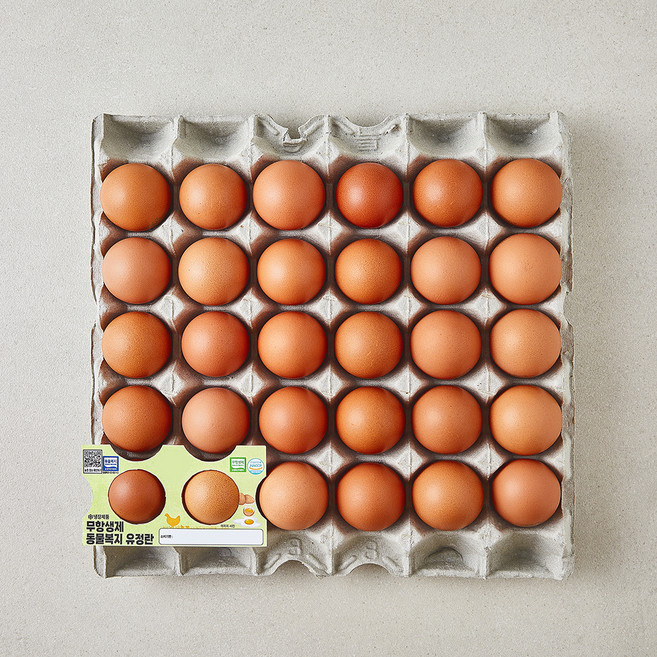무항생제 동물복지 인증 유정란, 1개, 30구