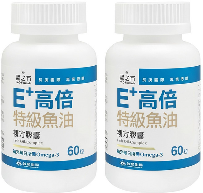 台塑生醫 MD Formula 醫之方 E+高倍特級魚油複方膠囊, 60顆, 753mg, 2瓶