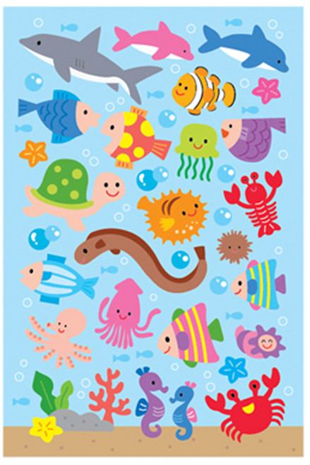 쁘띠스티커 바다귀요미 PS-22012, 10개, 혼합색상